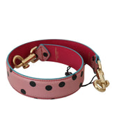 Pink Polka Dot Leather Shoulder Strap