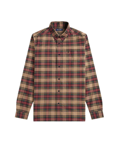 Fred Perry Tartan Shirt in Shaded Stone