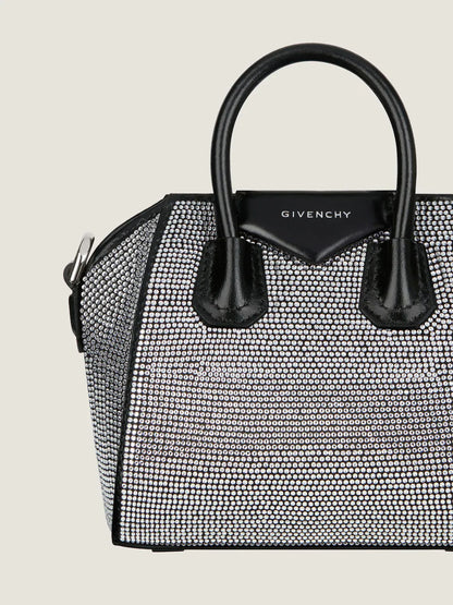 Micro Antigona bag in satin with strass