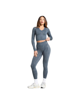 Adapt Camo Seamless Long Sleeve Top Body fit Titanium Blue/Denim Grey