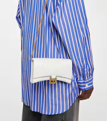 Balenciaga Hourglass leather wallet on chain
