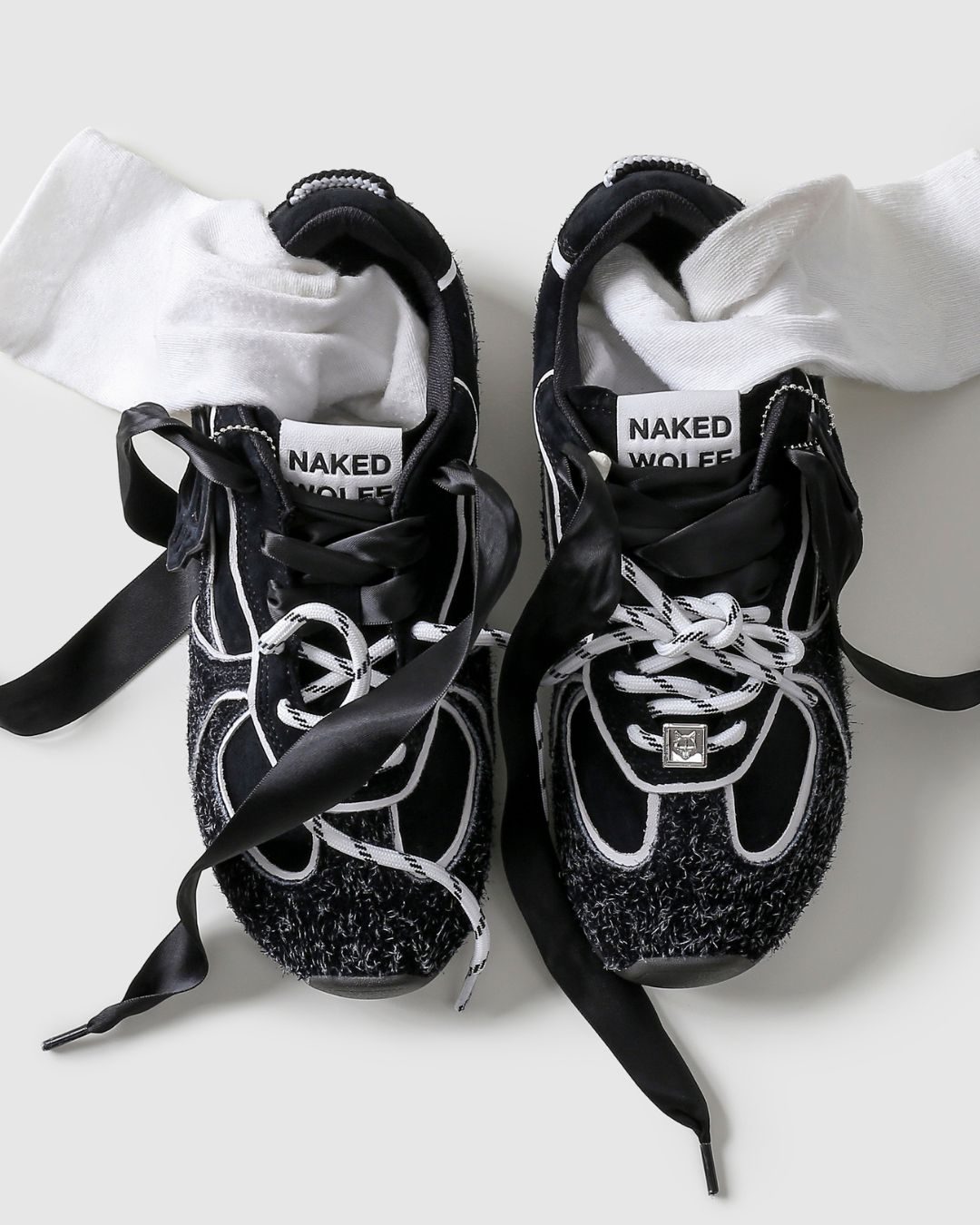 Adored Black Hairy Suede