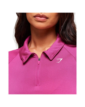 Gymshark Retro Seamless Midi Polo Winning Pink