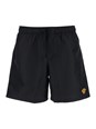 Versace Black Swim Shorts with Elastic Drawstring Waist and Medusa Embroidery on the Front in Tech Fabric Man