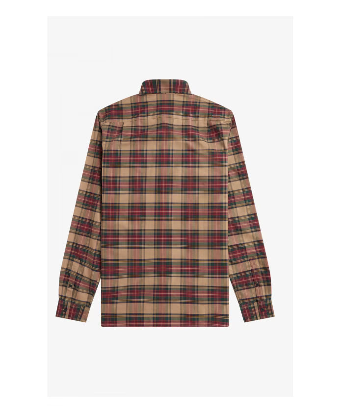 Fred Perry Tartan Shirt in Shaded Stone