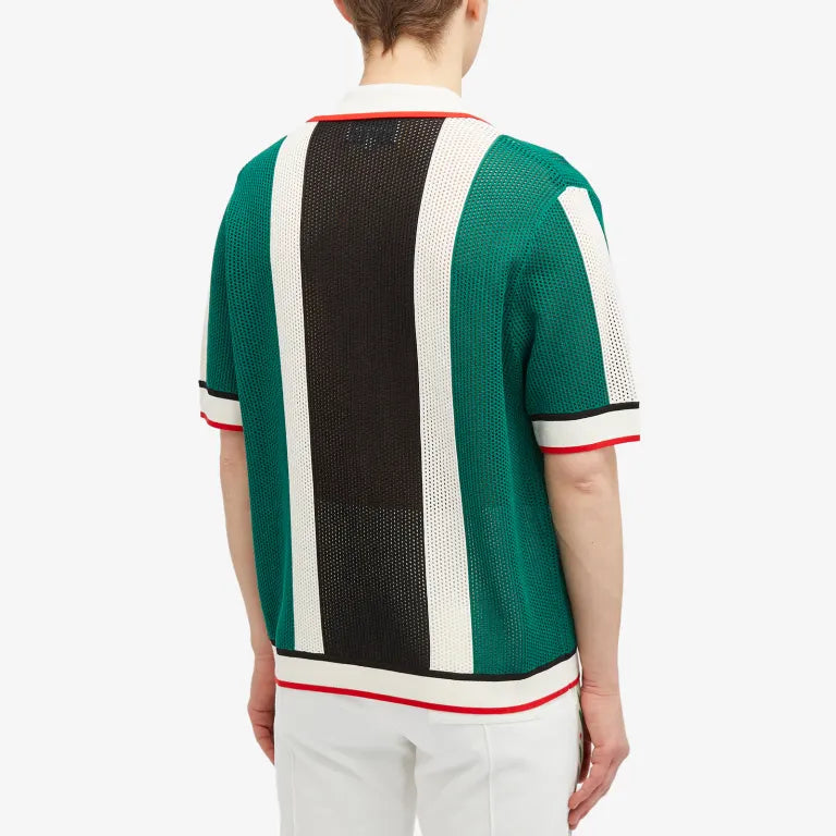 Casablanca Striped Mesh Short Sleeve Shirt