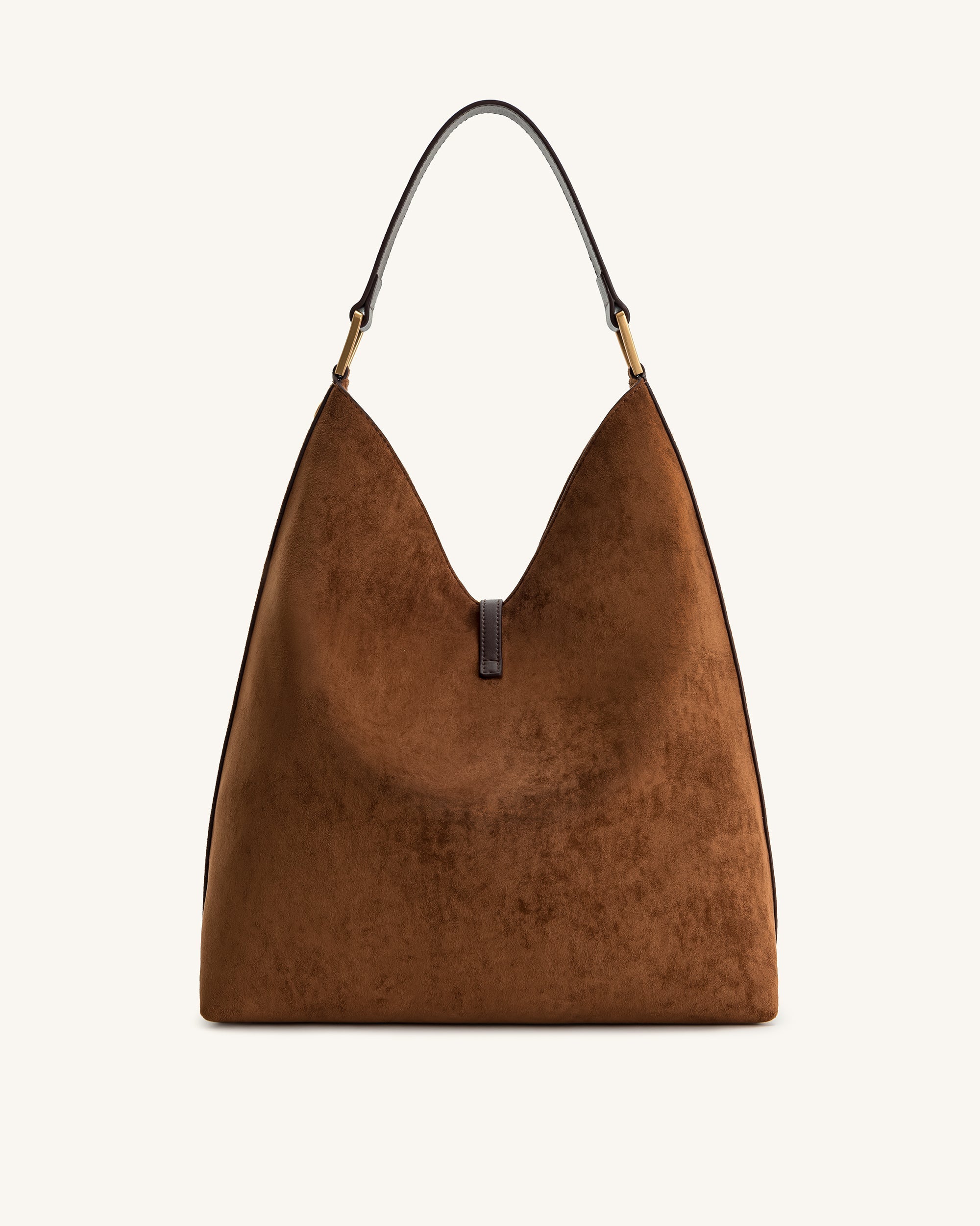 Aria Faux Suede Shoulder Bag - Black