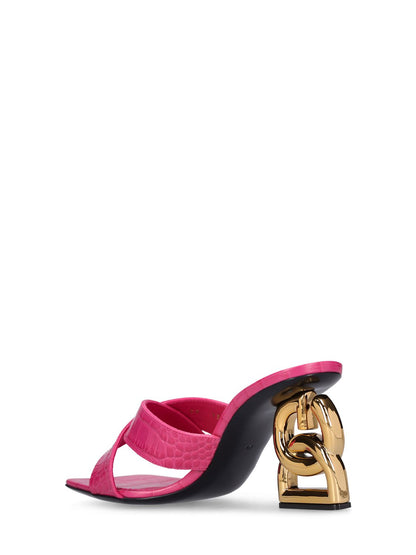 Dolce & Gabbana Dolce&Gabbana 75mm Patent croc embossed leather mules - Size: UK 2 Heels | Shop From The Mirage