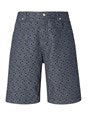 Fendi Blue Bermuda with Belt Loops and All-Over FF Motif in Cotton Man