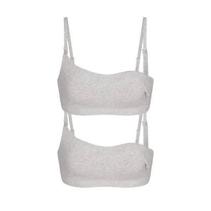 Cotton Jersey Maternity Nursing Scoop Bralette 2-pack