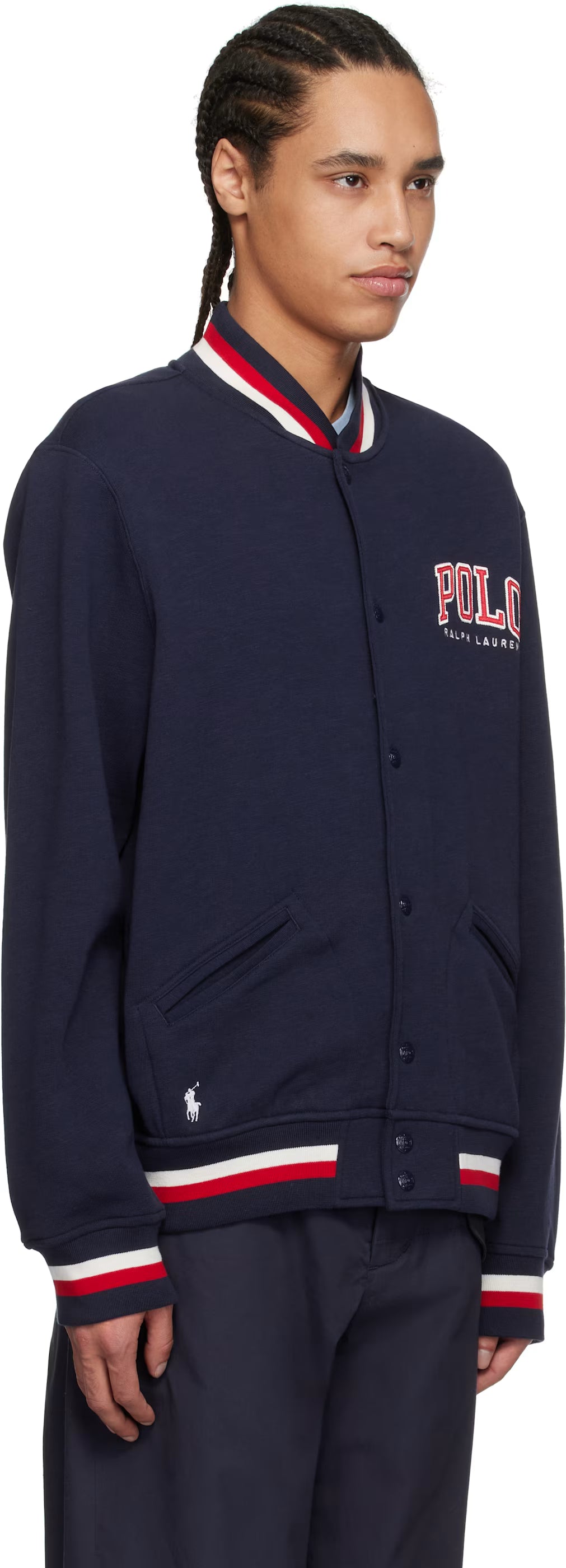 Polo Ralph Lauren Navy Vintage Fleece Bomber Jacket