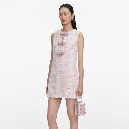 Pink Satin Floral Beaded Micro Bag