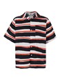 Msgm Multicolor Shirt with All-Over Asymmetric Striped Motif in Cotton Man