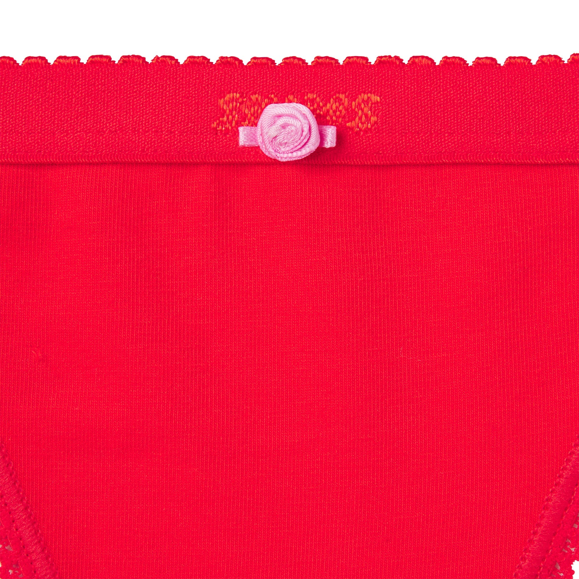 Lightweight Cotton Logo Picot Thong