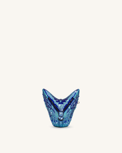 Paisley Crystal Butterfly Clutch - Multicolor