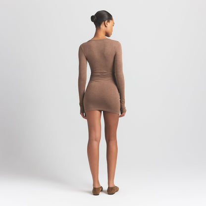 Wool Rib Henley Dress