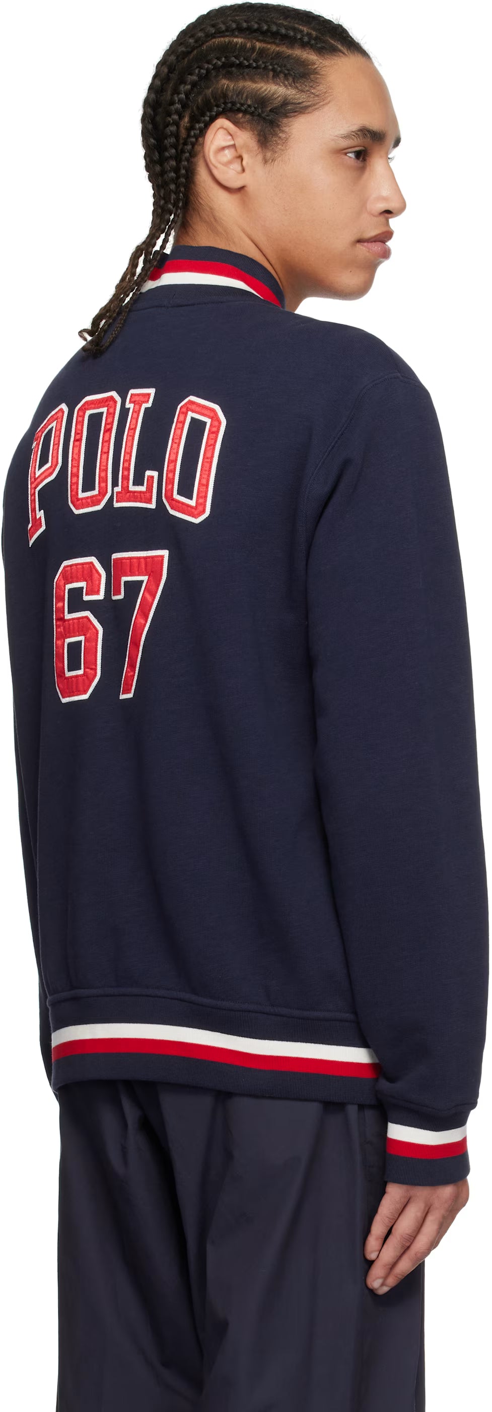 Polo Ralph Lauren Navy Vintage Fleece Bomber Jacket