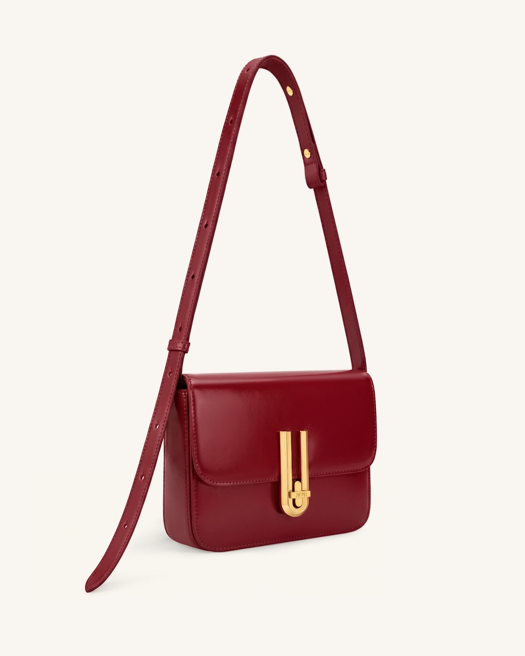 Evania Lock Shoulder Bag - Burgundy Croc