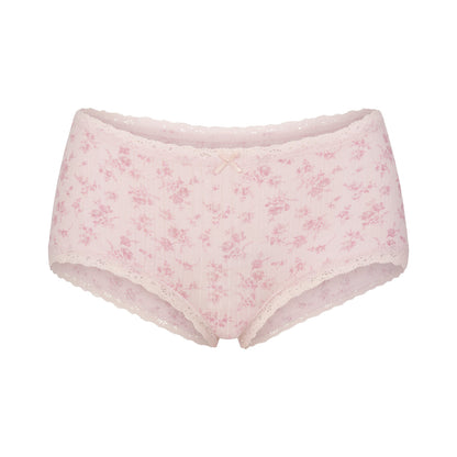 Lightweight Cotton Pointelle Lace Boy Short