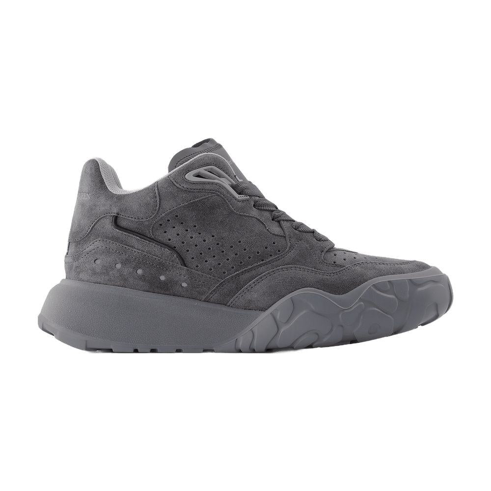 Alexander McQueen Men's New Court Calfskin Sneakers – Grey