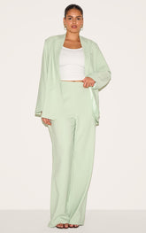 Plus Sage Tailored Wide Leg Trouser