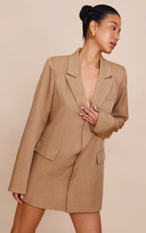 Brown Blazer Dress