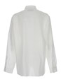 Dsquared2 White Shirt with Classic Collar and Embroidered Logo on the Front in Linen Man