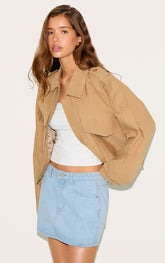 Light Blue Rigid Denim Mini Skirt