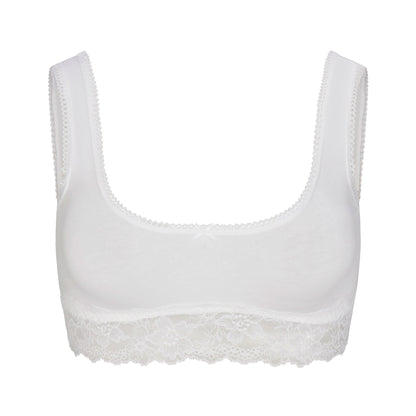Lightweight Cotton Lace Scoop Bralette