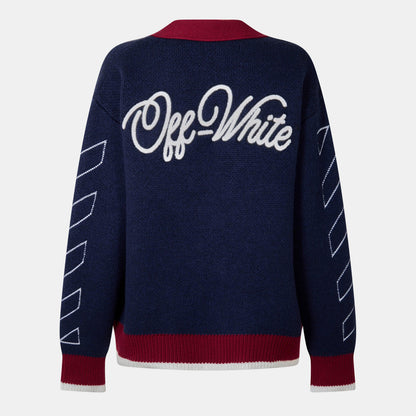 Varsity Button Front Knit Cardigan