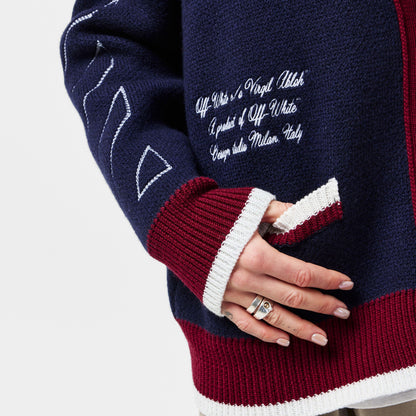 Varsity Button Front Knit Cardigan