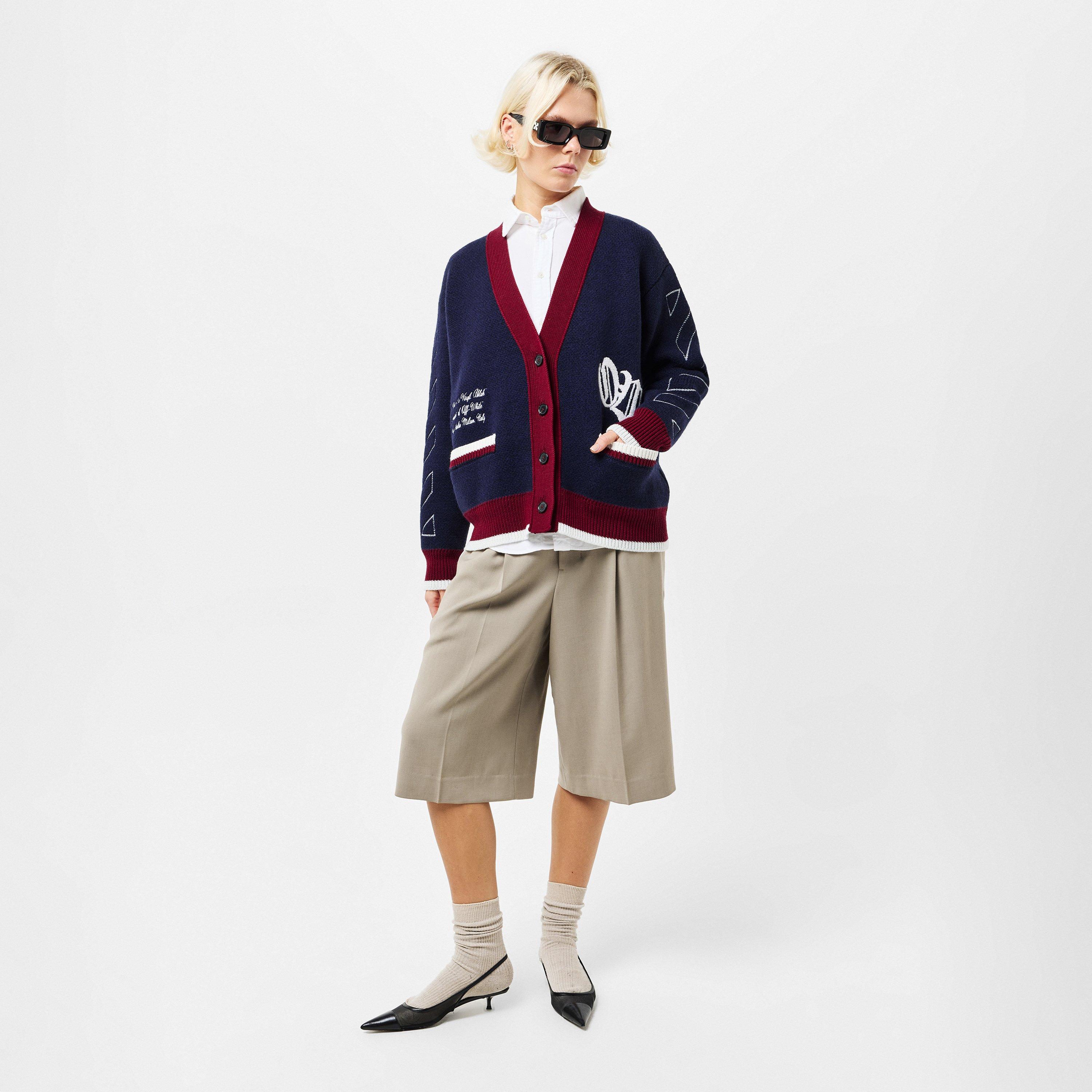 Varsity Button Front Knit Cardigan