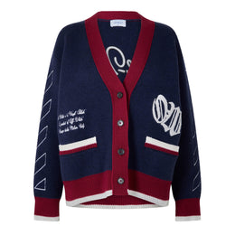 Varsity Button Front Knit Cardigan