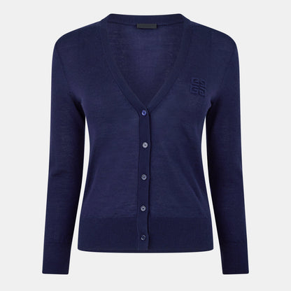 Embroidered 4g V-Neck Cardigan