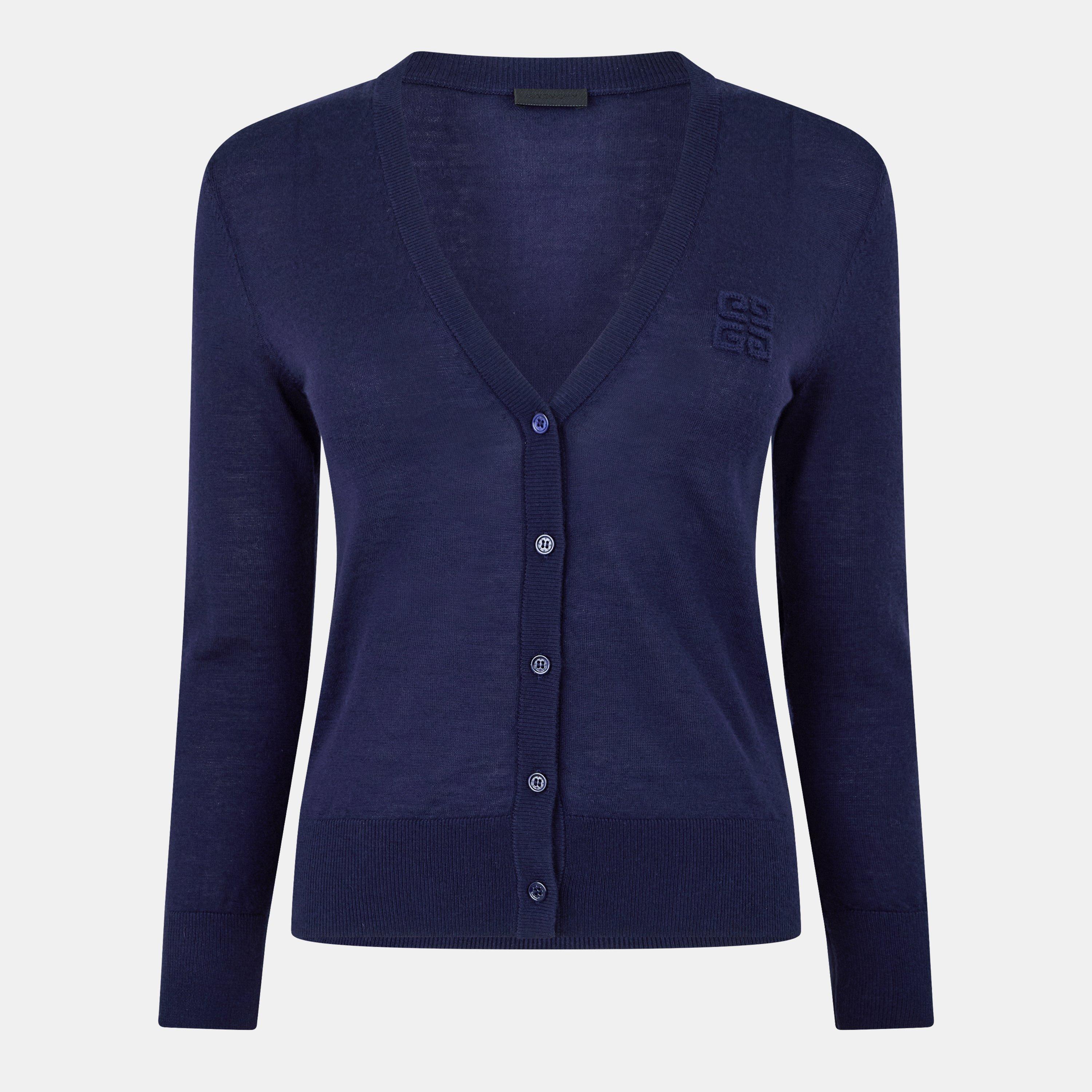 Embroidered 4g V-Neck Cardigan