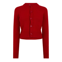 Wool Knit Crewneck Cardigan