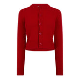 Wool Knit Crewneck Cardigan