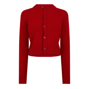 Wool Knit Crewneck Cardigan