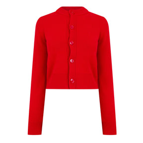 Wool Knit Crewneck Cardigan