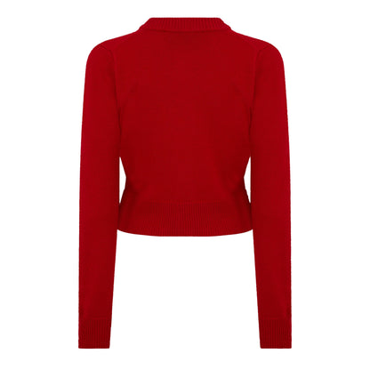 Wool Knit Crewneck Cardigan