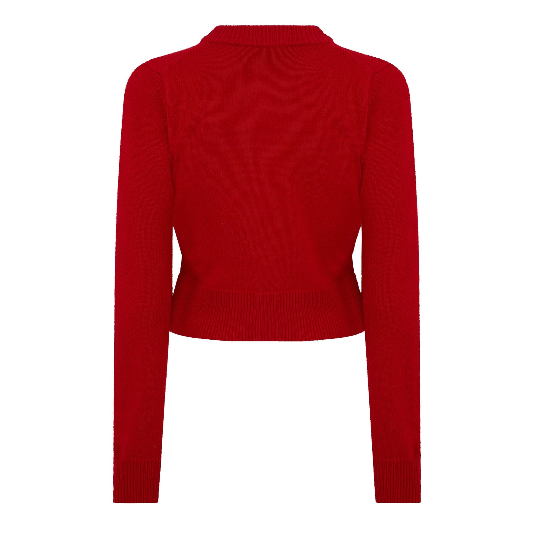 Wool Knit Crewneck Cardigan