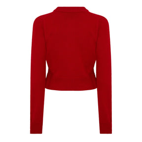 Wool Knit Crewneck Cardigan