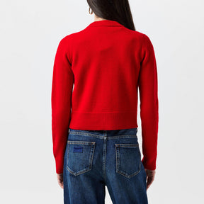 Wool Knit Crewneck Cardigan