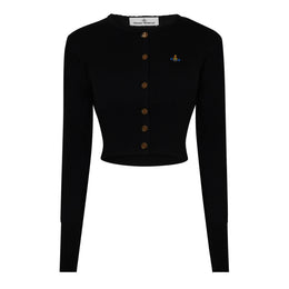 Logo Wool Bea Cropped Cardigan