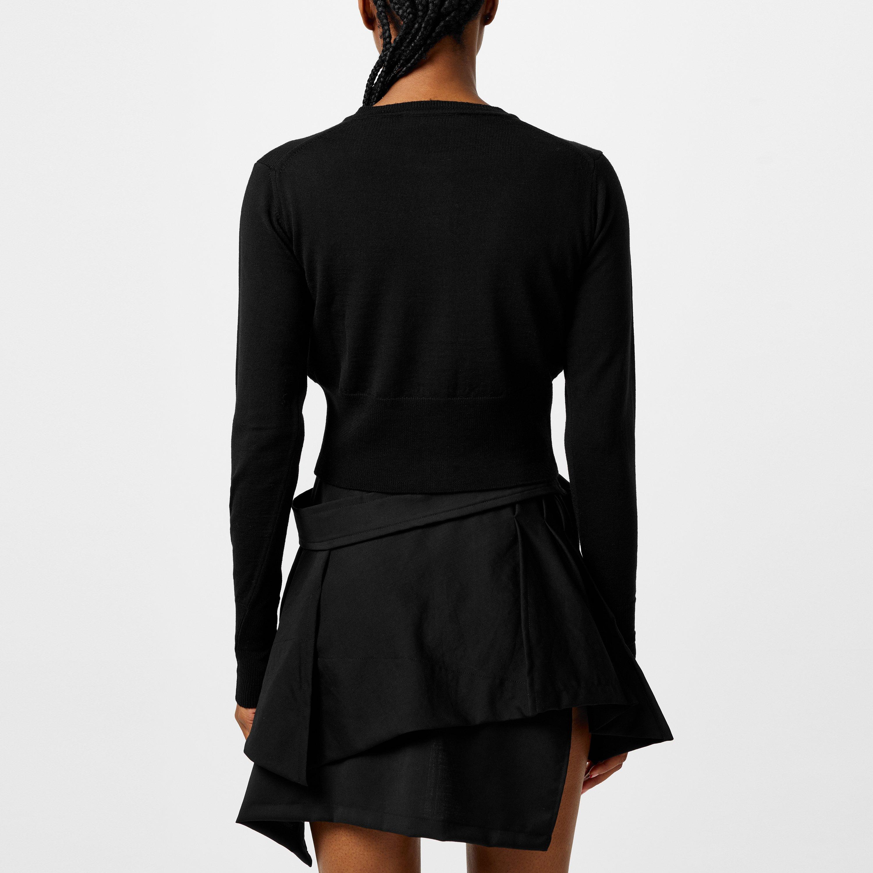 Logo Wool Bea Cropped Cardigan