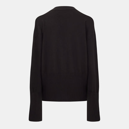 Diagonal Stripe Knit Oversized Cardigan