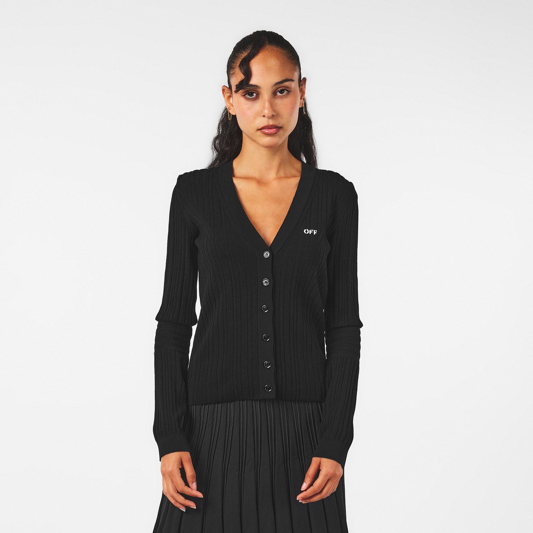 Off Ribbed Cardi Ld99