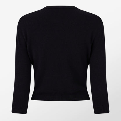 Cardigan With Embroidered Bows