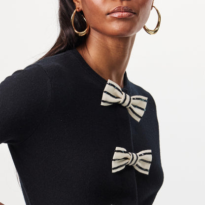 Cardigan With Embroidered Bows