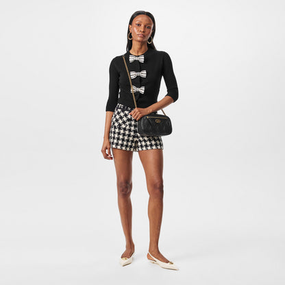 Cardigan With Embroidered Bows